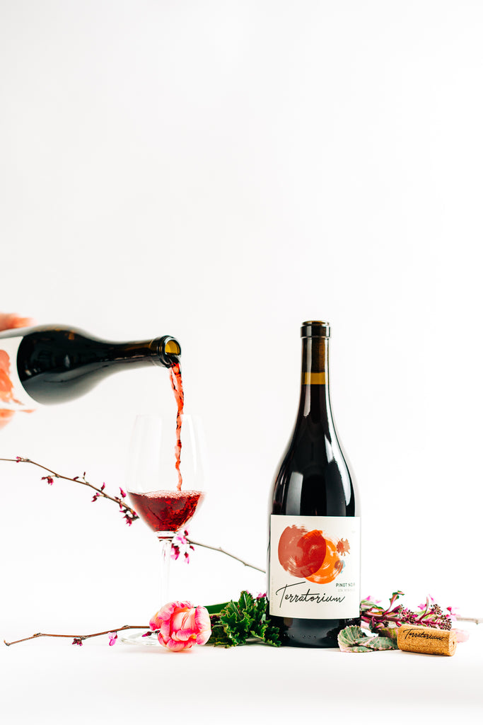 2020 Terratorium Sta. Rita Hills Pinot Noir. Drum Canyon Vineyard. Glass Pour